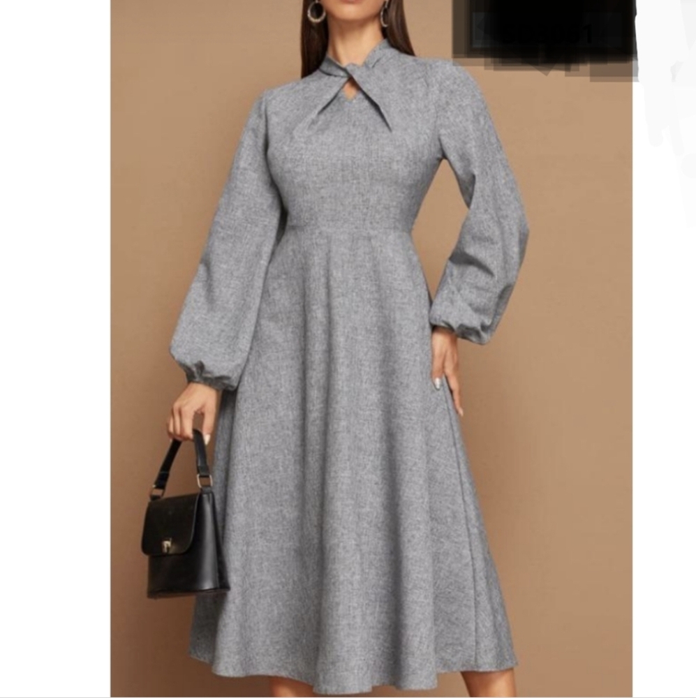 MISS KELLY Elegant Gray Women's Dress